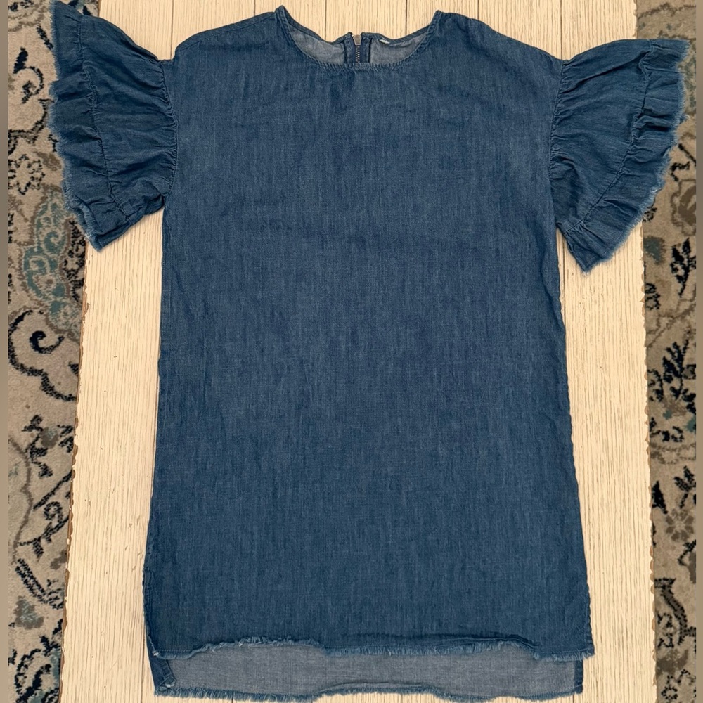Denim Ruffle Sleeve Top